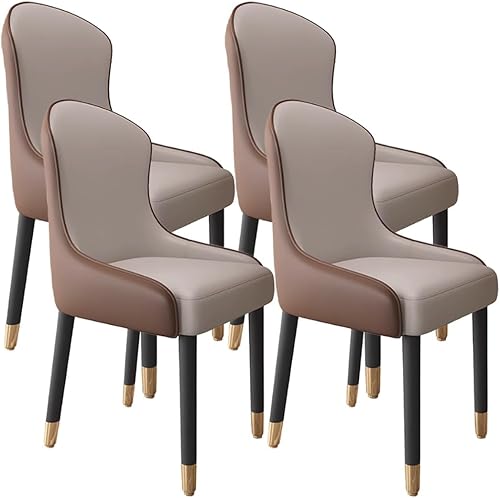 Miniatura 36 de YVYKFZD Leather Dining Chairs, Dining Room Chairs Set of 2/4, Kitchen Chair with Metal Leg and Backrest, Upholstered Comfy Side Chair, for Bedroom