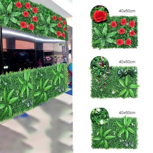 Gazon artificiel 40 x 60 cm panneau carré plastique vert décoration murale maison hôtel