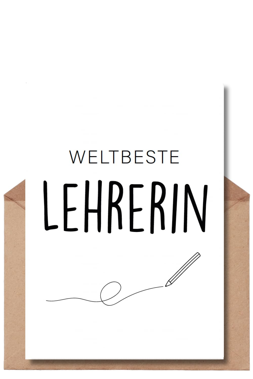 The Life Barn Postkarte mit Umschlag Weltbeste Lehrerin Dankeskarte Schulzeit Schule