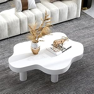 n/a Table basse moderne en bois massif table basse salon table centrale petit appartement table d’appoint noir blanc (Couleur : C, taille