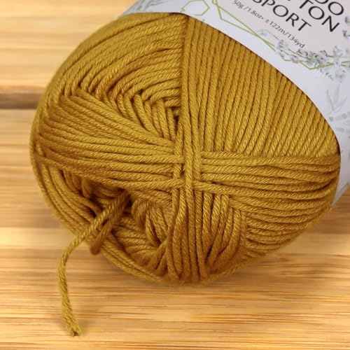 Image of JubileeYarn Bamboo Cotton Sport Yarn - 50g /Skein - Goldenrod - 8 Skeins