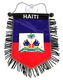 Haiatian flags cars home decals Haiti stickers small hanging rearview mirror automobile accessories mounts to glass windows style design interior decoration Quality Mini Banners flags (Haiatian)