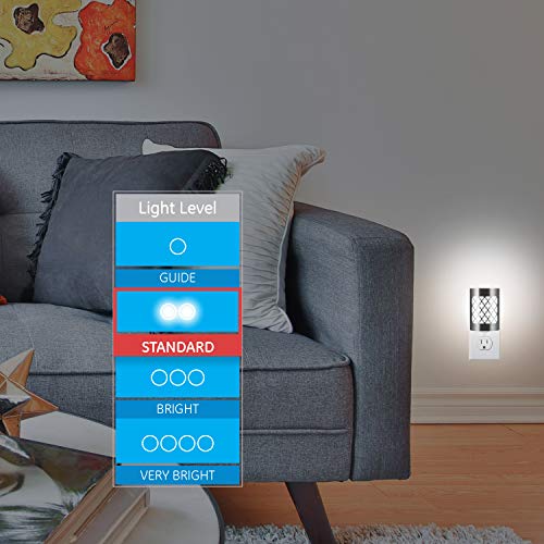 Ge Coverlite Led Night Light, Decorative, Plug-In, Smart Dusk-To-Dawn Sensor, Home Décor, Ideal For Bedroom, Bathroom, Kitchen, Hallway, 2 Pack, 46815, Brushed Nickel | Moroccan #TOP2