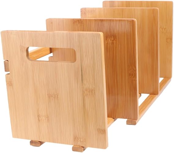 jojofuny 1pc Moso Bamboo Desk Shelf Organizer Stretchable Mini Bookshelf for Desktop Over The Desk Storage Rack