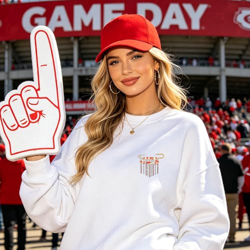 Image of Game Day Brooches for Women Football Brooch Pins Touch Down Brooches Red Black Blue White Team Spirit Accessories Game Day Outfits Football Jewelry Party Favor Gifts
