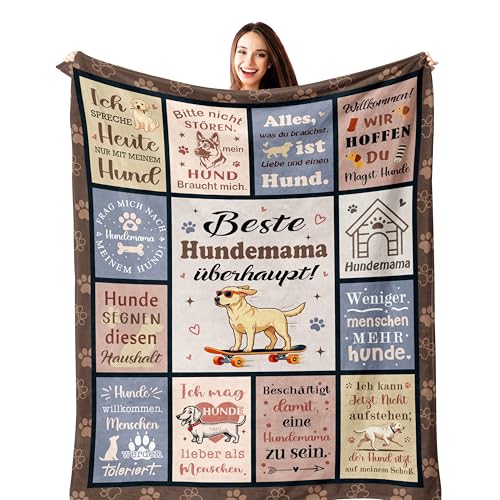 TOBALL Geschenk für Hundebesitzer Frauen Kuscheldecke Hunde Geschenke 200x150CM Geburtstag/Muttertagsgeschenke/Weihnachten Geschenke für Hundemama Hunde Deko für Hundebesitzer