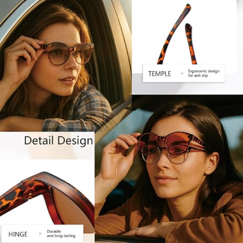 Filterseed Sunglasses Women, Belladora Fit Over Polarized UV400 Protection Trendy Round Cat-eye Sunglasses2