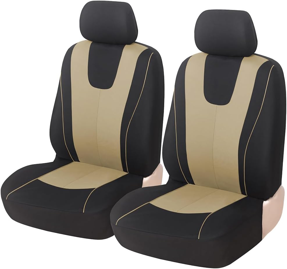ZIMISI 4PCS Car Front Seat Covers, Comfort Breathable Vehicle Seat Protector Cover, Universal Automotive Interior Accessories for Car, SUV, Truck (Black)
