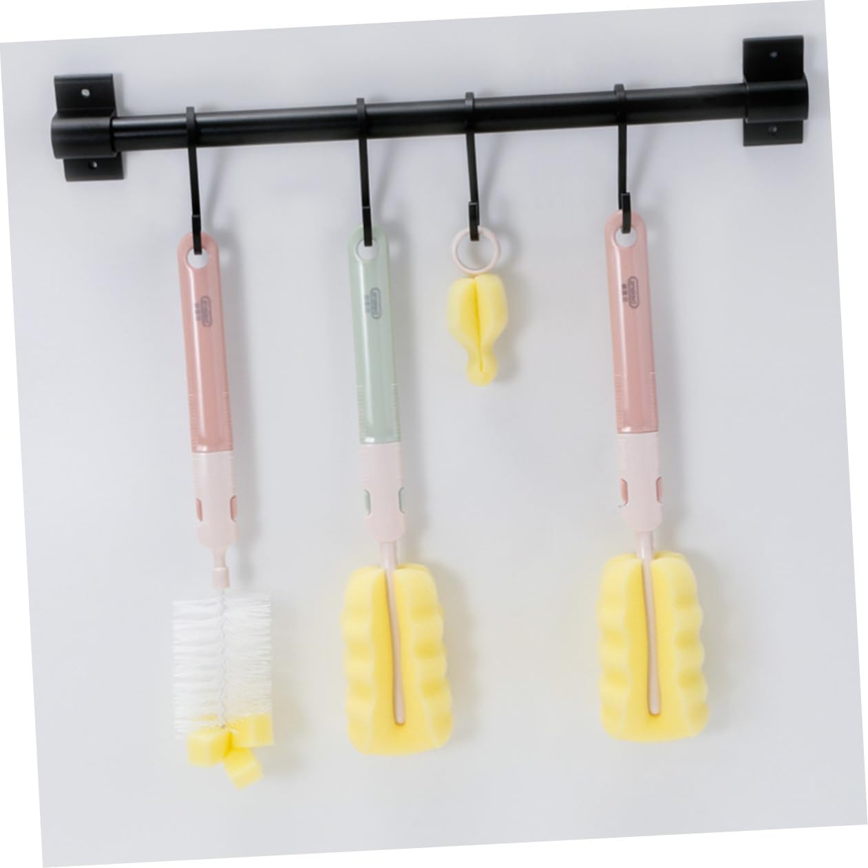 VALICLUD 3 Set Spazzole per e Ciucci Brush Kit Rotante per Bottiglie Design Ergonomico e Antiscivolo per e Contenitori Stretti Colore Rosa