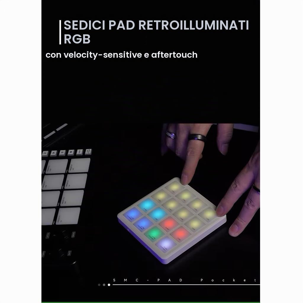 M-Vave SMC Pad Pocket Pedaliera MIDI Bluetooth - Pedale MIDI wireless per effetti per chitarra, controllo DAW e commutazione loop
