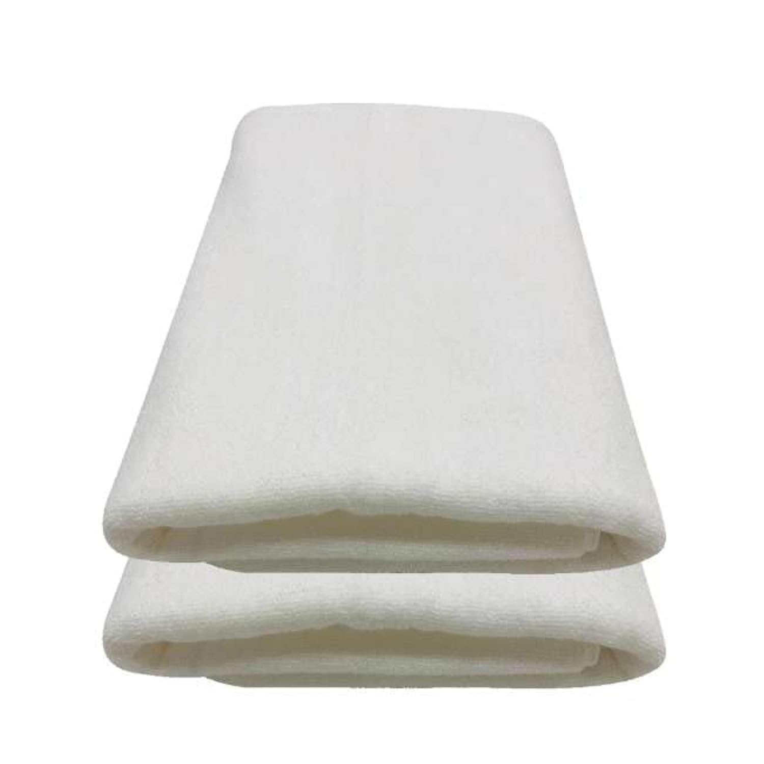 BYFT Iris (White) Luxury Bath Sheet (90 x 180 Cm-Set of 2) 100% Combed Cotton, Highly Absorbent and Quick dry, Classic Hotel and Spa Quality Extra Large Bath Towel-600 Gsm