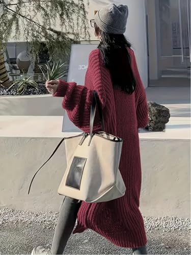 Image of Womens Long Cardigan Sweaters Open Front Oversized Duster with Pocket for Women 2025 Fall Winter Knit Design Coats