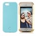 iPhone 6 Plus Case, Elftear LED Light Up Luminous Selfie Cell Phone Case Illuminated Back Cover for Apple iPhone 6S Plus iPhone 6 Plus (Sky Blue)