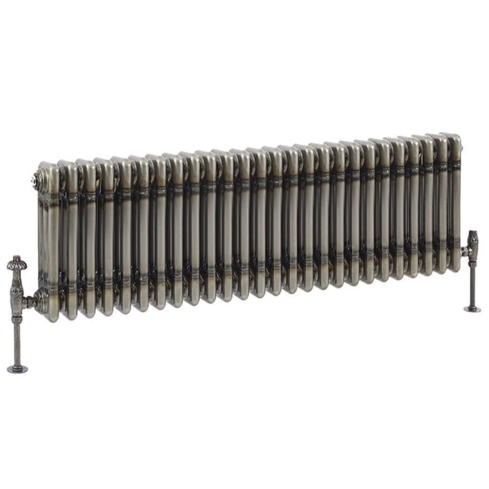 Milano Raw Metal Windsor Cast Iron Style Horizontal Triple Column Radiator - 300Mm X 1190Mm