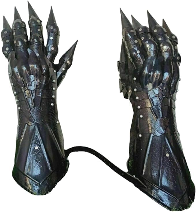 Guanteletes de armadura de metal góticos, par de guantes para juegos de rol y cosplay, estándar