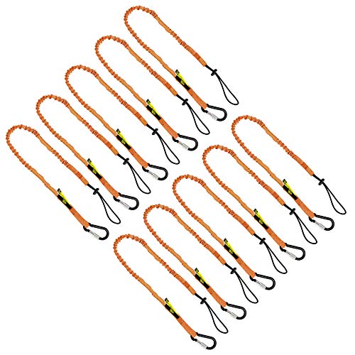 Image of 3 Foot Safety Tool Lanyard, Tough Scaffold Hard Hat Lanyard with Carabiner, Adjustable Loop End, Ultra-Durable, Premium Quality Materials Ideal for Scaffold, Tools, Construction 10PK Orange (0929OS)