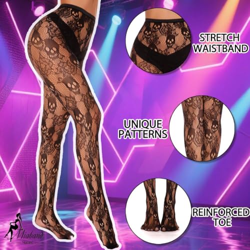 Women's Fishnet Tights Lace Patterned Fishnet Tights Pantyhose Mesh Tights Halloween Cosplay Party 2 Pairs2