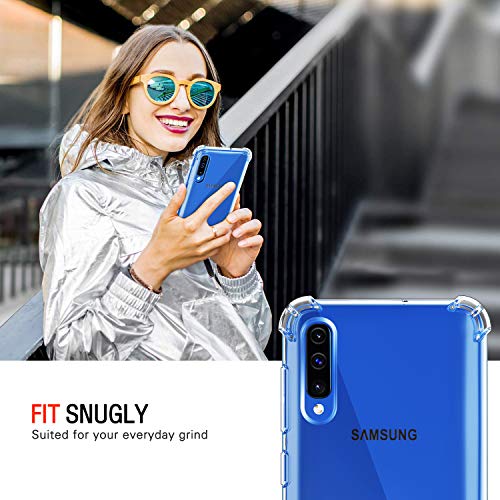 Image of Lustree Back Cover Transparent Case Compatible with Samsung Galaxy M30 | Clear + TPU Case with 4 Corner Air Cushion Protection & Camera Protection | Slim& Stylus Cover