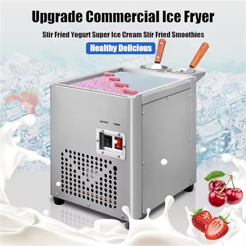 Yogurt Fry Eismaschine, Kommerzielle RüHr-Fried Ice Cream Roll Maschine, Automatische Eismaschine Gefroren Pan Roller, FüR Einfache Hausgemachte Gerollte Eiscreme。 – Bild 3
