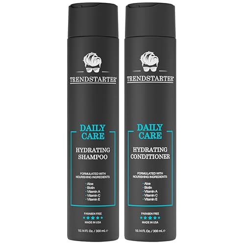 TRENDSTARTER - CUIDADO DIARIO - Juego de champú hidratante y acondicionador hidratante (10.14 onzas líquidas cada una) - Fabricado con aloe,