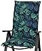 Auflage Hochlehner Mülheim 30417-100 blau-grün Blätter 120x50x8 cm Sitzpolster für Gartenstuhl Sun Garden