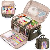 MYBAGZING Bolsa Grande de Armazenamento de Fios, Organizador de Bolsa de Crochê, Bolsas para Crochê, Bolsa de Armazenamento de Crochê com Bolsos para Agulhas de Crochê, Acessórios de Crochê, Bolsas de