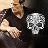 Dochais Men's Ring Silver,Stainless Steel Rings,Gothic Skull Ring for Men,Vintage Gothic Biker Ring (Silver, P½) #3