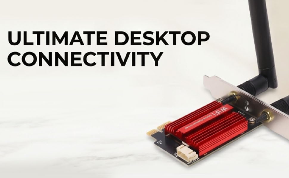 Tarjeta de red inalámbrica Zunate PCIe de doble banda 2.4GHz y 5GHz con Bluetooth 4.1, adaptador WiFi 433Mbps para PC de escritorio, antenas duales de 8dBi para PC Windows 7 8 10 11 miniatura 3