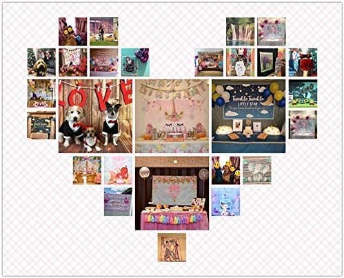 Miniatura 7 de Renaiss Telón de fondo de fotografía de paisaje de campo de nieve de invierno de 12 x 8 pies, fondo de nieve azul con copo de nieve borroso, escena