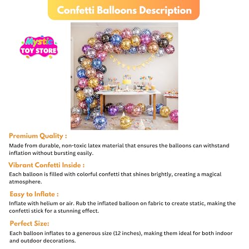 Image of 20 Pcs Confetti Balloons for Birthday Decoration Items Anniversary Baby Shower Adults men women Year With Multicolor Latex Transparent Confetti Balloon Happy Birthday Decorations Set Kit Combo