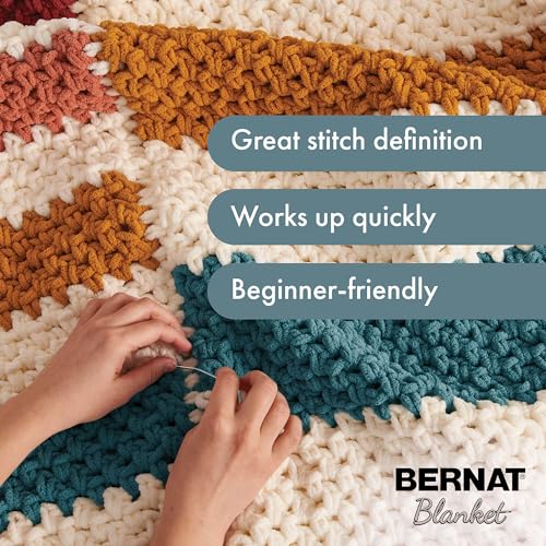 Image of Bernat Blanket BB Dark Chocolate Yarn - 2 Pack of 300g /10.5oz - 100% Polyester - #6 Super Bulky - 220 Yards - Knitting /Crochet