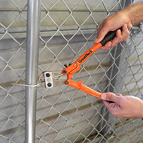 Greatneck Bc12 Bolt Cutters, 12 Inch | Cut Chain Link, Wire, Nails, Bolts, Barb Wire, & More | 5/32 Inch (5 Mm) Max Capacity | Powerful Cutting Tool | Ergonomic Vinyl Grips #TOP6