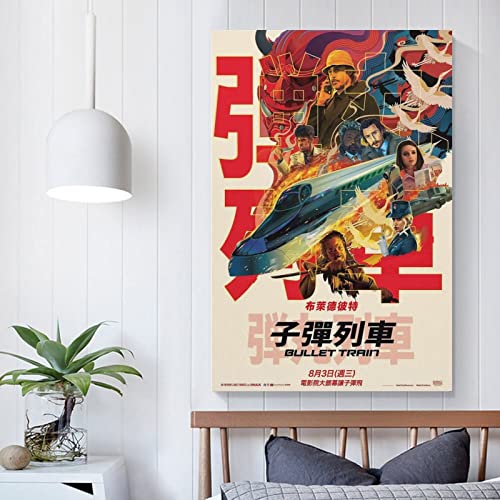 Bullet Train 2022 Movie Poster (2) Wall Art Paintings Canvas Wall Decor Home Decor Living Room Decor Aesthetic 20X30Inch(50X75Cm) Unframe-Style #TOP4