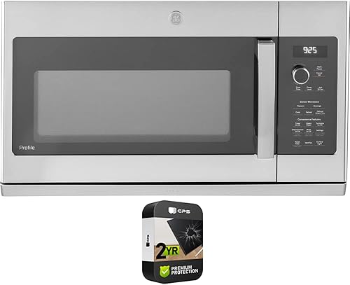 GE PVM9225SRSS Profile - Paquete de acero inoxidable con sensor de 2.2 pies cúbicos sobre el rango con paquete de protección mejorada CPS de 2 años