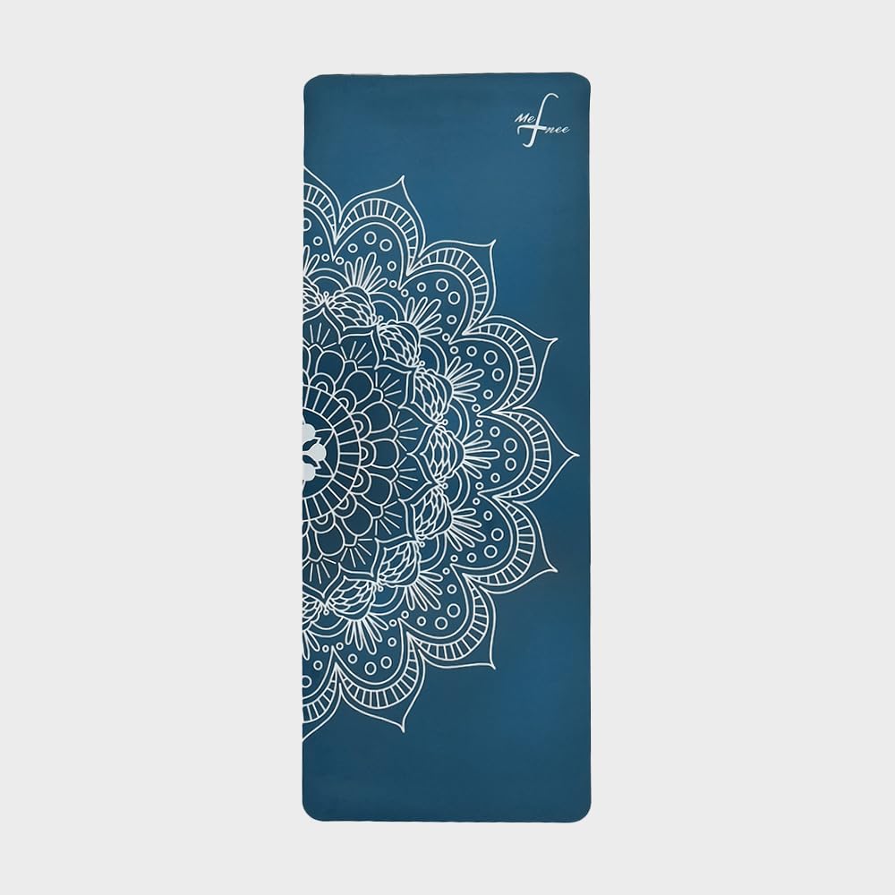 MeFree Natural Rubber Yoga Mat – Eco-Friendly PU Top Layer for Superior Grip & Comfort – Non-Slip, Sweat-Resistant for Yoga, Pilates & Fitness – 4mm Thick, Anti-Tear Design (Blue)-image-13
