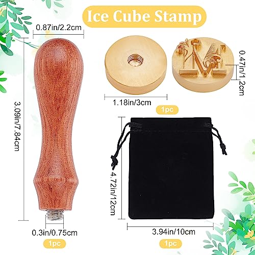 Craspire Letter Ice Stamp M Ice Cube Stamp Ice Branding Stamp With Removable Brass Head & Wood Handle Vintage Vine M Ice Stamp For Diy Crafting Cocktail Whiskey Mojito Drinks Bar Making #TOP1