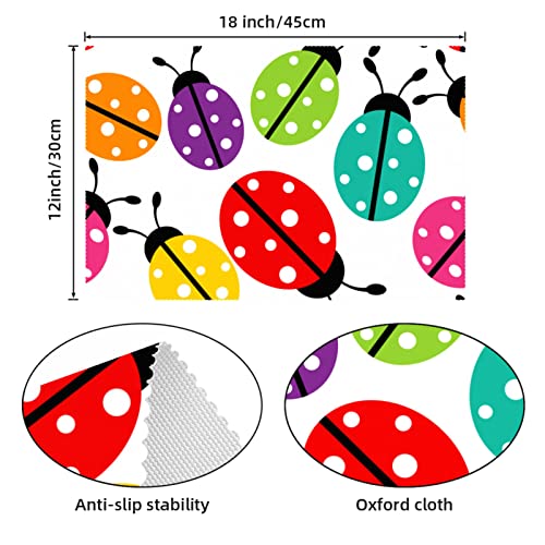 Set de table thermorésistant à motif coccinelle lavable et antidérapant