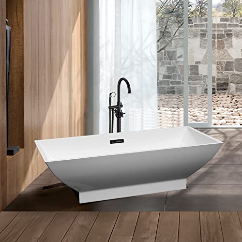 Badewanne, Badezimmer, freistehende Badewanne, Einweichbadewanne für Erwachsene, Haushaltsbadewanne, große Kapazität, einfache Badewanne, geeignet zum Baden und Einweichen in Weiß – Bild 8