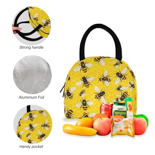 Kids' Backpacks, Bees Yellow Waterproof Picnic Cooler, Travel Backpacks for Big Kids and Youth4