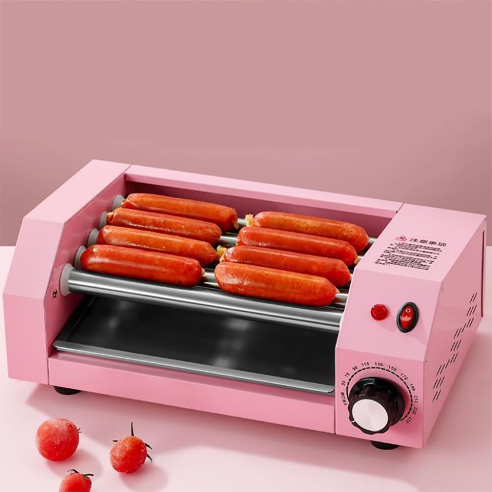 Máquina de Rodillo para Perritos Calientes, Parrilla de Rodillo multifunción, Cocina de Parrilla de jamón de 5 Rodillos, Adecuada para camión de Comida, Tienda de conveniencia