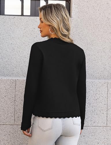 Image of OmicGot Women's Long Sleeve Cardigan Sweaters Open Front Cropped Bolero Shrugs for Dresses S-XL