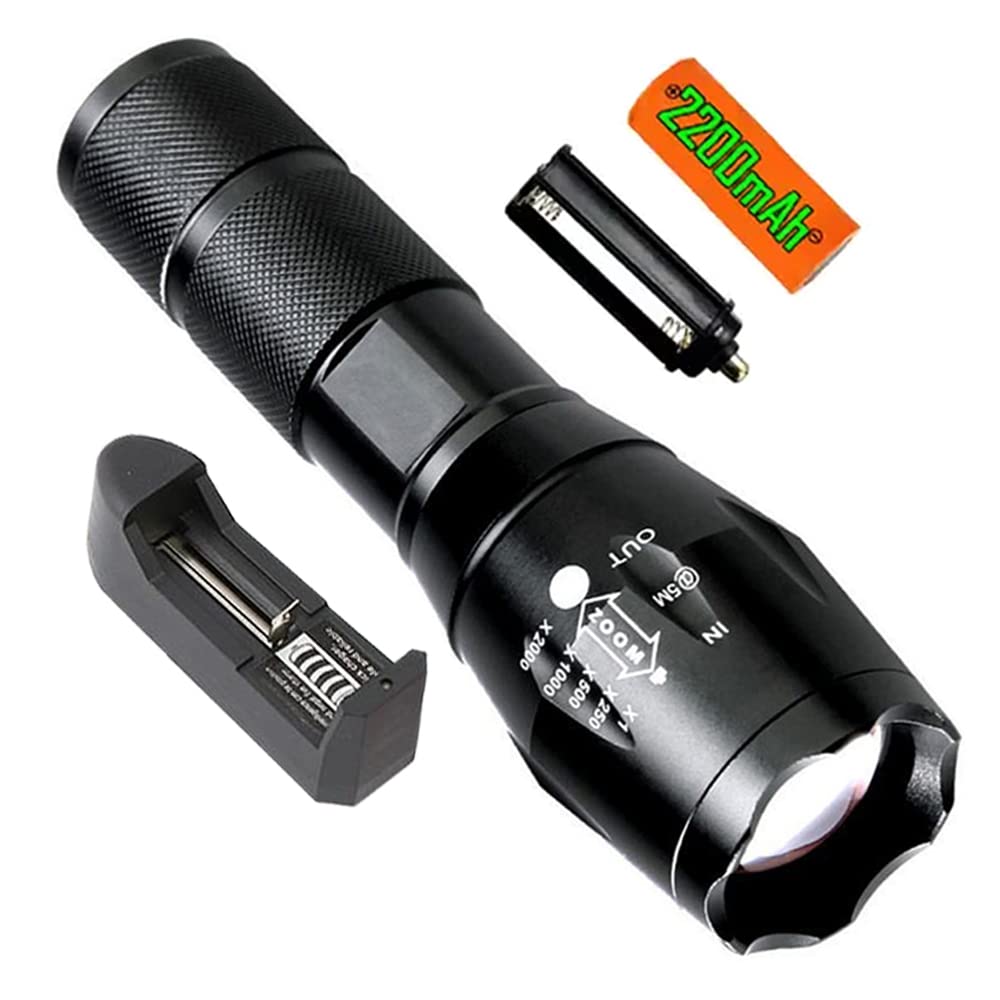 New Professional Led Rechargeable 5modes Zoomable Flashlight Torch Eveready and Outdoor Use-image-21