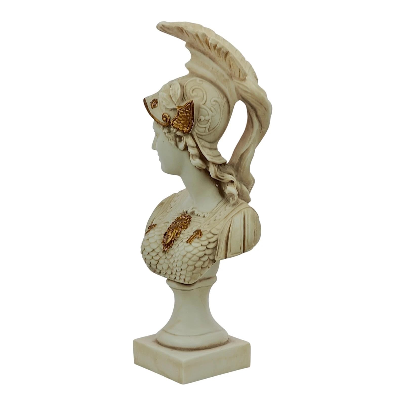 Posąg Atheny, grecka mądrości, odlewana marmurowa rzeźba 36,8 cm, klasyczna figurka głowy Minerva, wykończenie z szarej patyny, ręcznie wykonana w Grecji