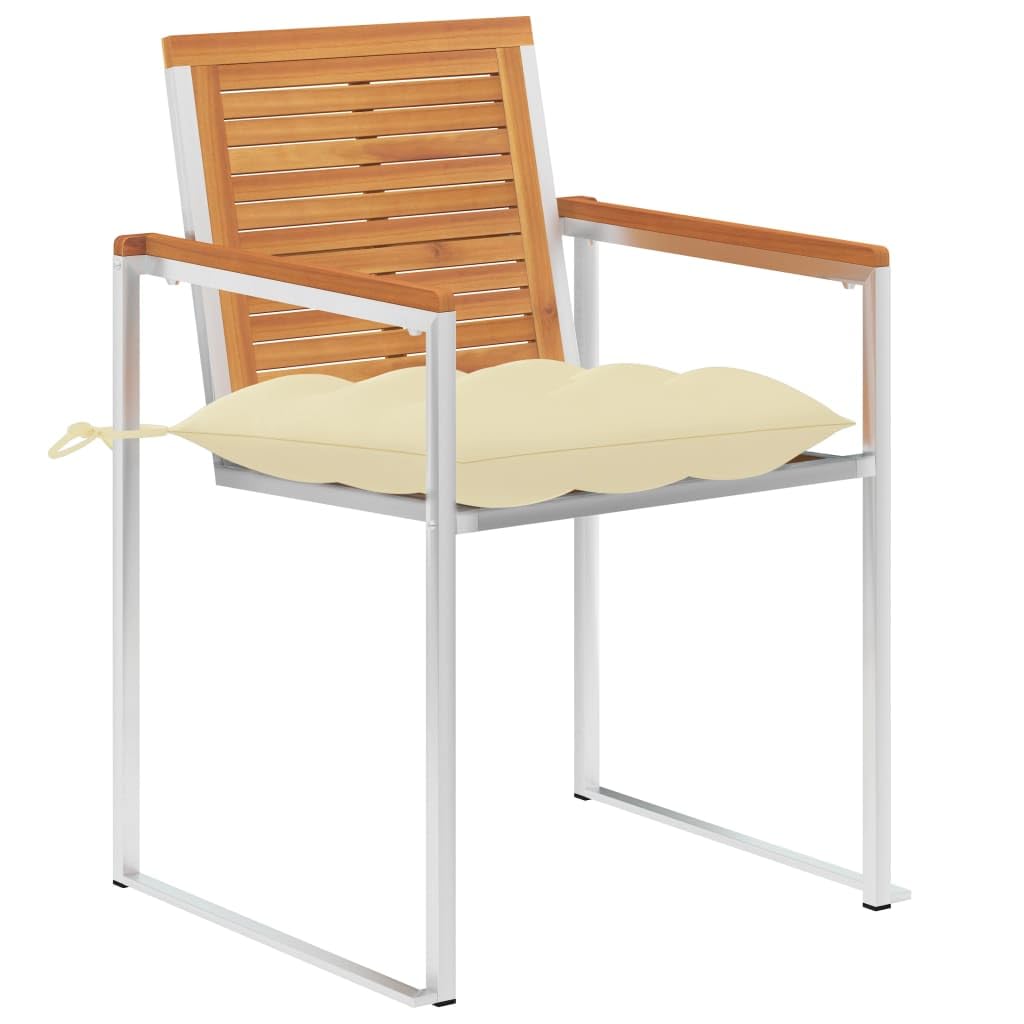 3061505 Sedie da Giardino 2 pz con Cuscini in Legno Acacia e Acciaio Testata in Legno,Testata Letto Matrimoniale Muebles Dormitorio Spalliera Letto Testiere per Letto Matrimoniale