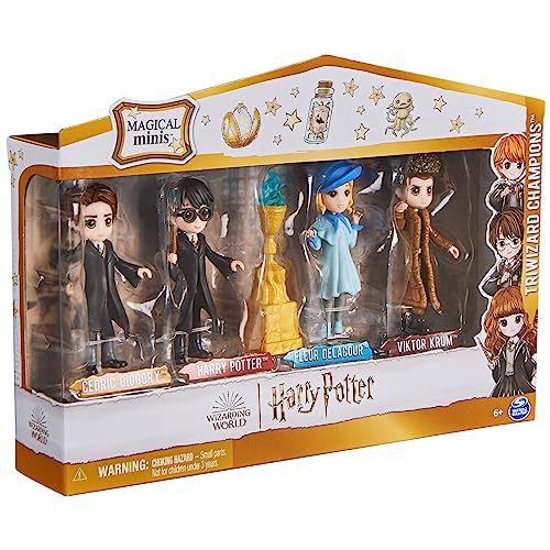 WIZARDING WORLD HARRY POTTER - MULTIPACK 4 FIGURINES CHAMPIONS TOURNOI DES 3 SORCIERS MAGICAL MINIS - 4 Poupées Articulées 8 cm Avec Accessoires À Collectionner - Jouet Enfant 5 ans