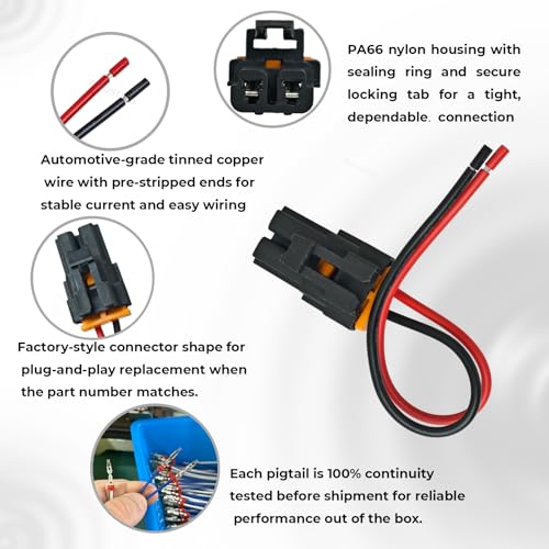 Image of 2-Pin HVAC Blower Motor Connector Pigtail, OE 12126461 / PT731 Fits Chevrolet Tahoe /Suburban (06-08), Silverado HD (06-08), Buick Enclave (08), Chevrolet Uplander (05-09), GMC Yukon /Yukon XL (06-08)