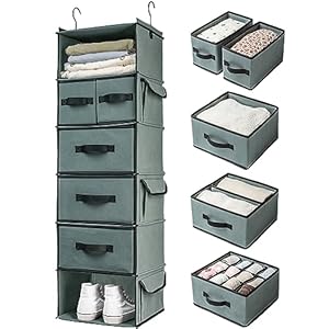 SMIRLY 6 Shelf Hanging Closet Organizer and Storage Shelves – Hanging Organizer for Closet, Hanging Shelves for Closet Organizers and Storage, Large Closet Organizer, Sweater Storage for Closet