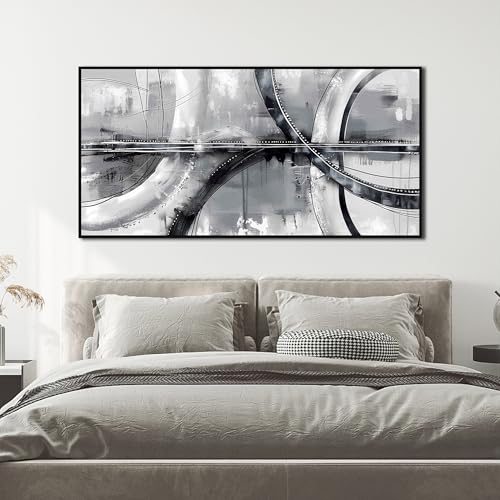 Image of AOZEMI Abstract Painting Wall Art White Wall Artwork for Office Print