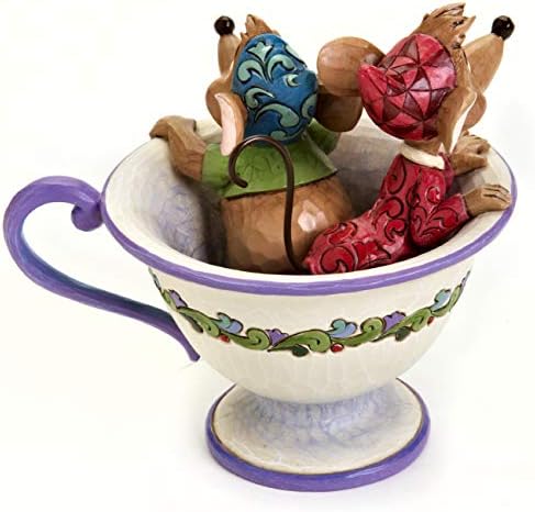 Enesco Disney Traditions by Jim Shore Cinderella Jaq and Gus Teacup Stone Resin Figurine, 4.25