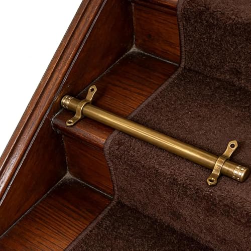 Barras para alfombras de escalera doradas y soportes ajustables de metal para fijar el suelo